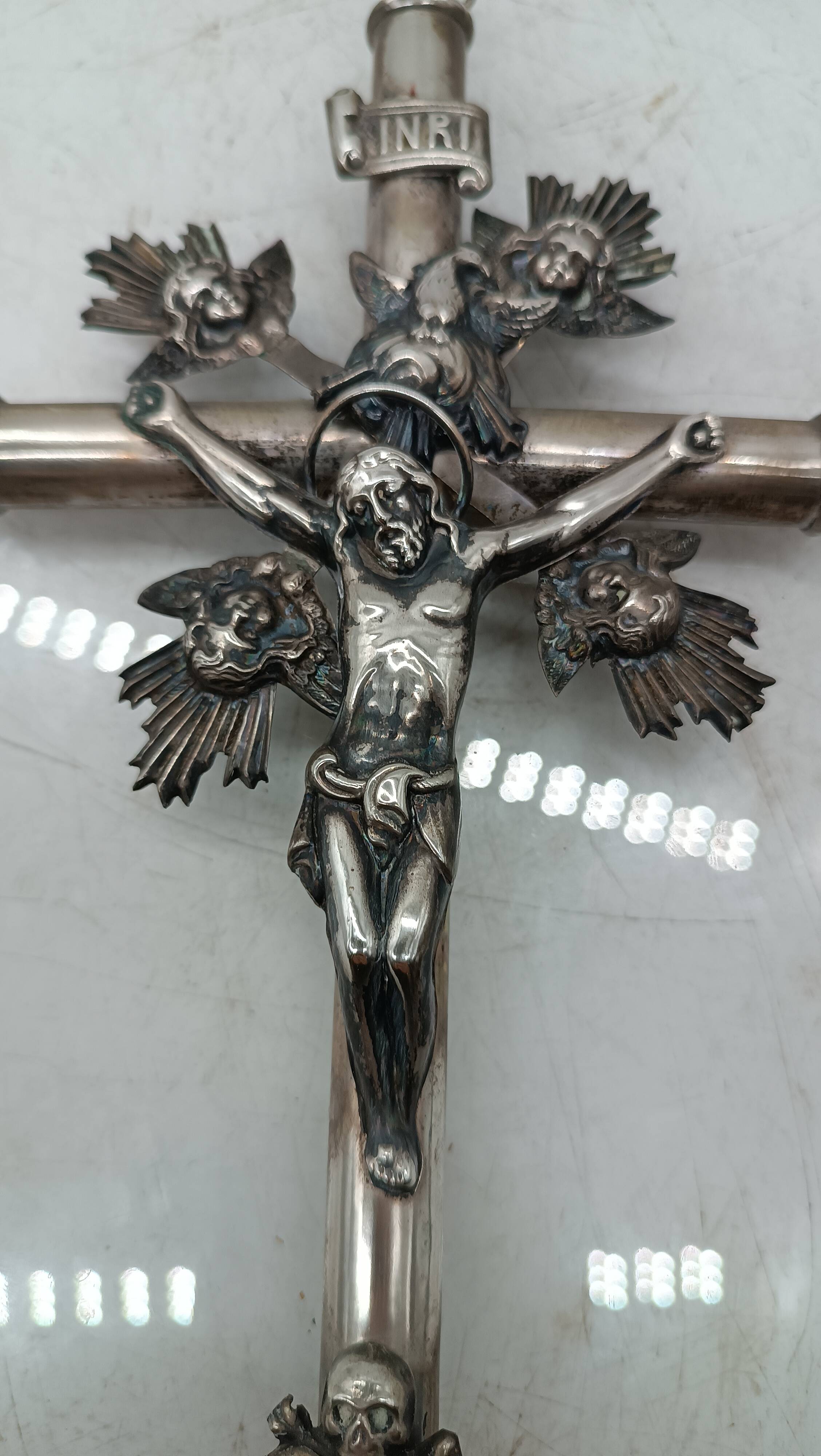 Christ Avec Croix - Argent Italie 19ème Siècle