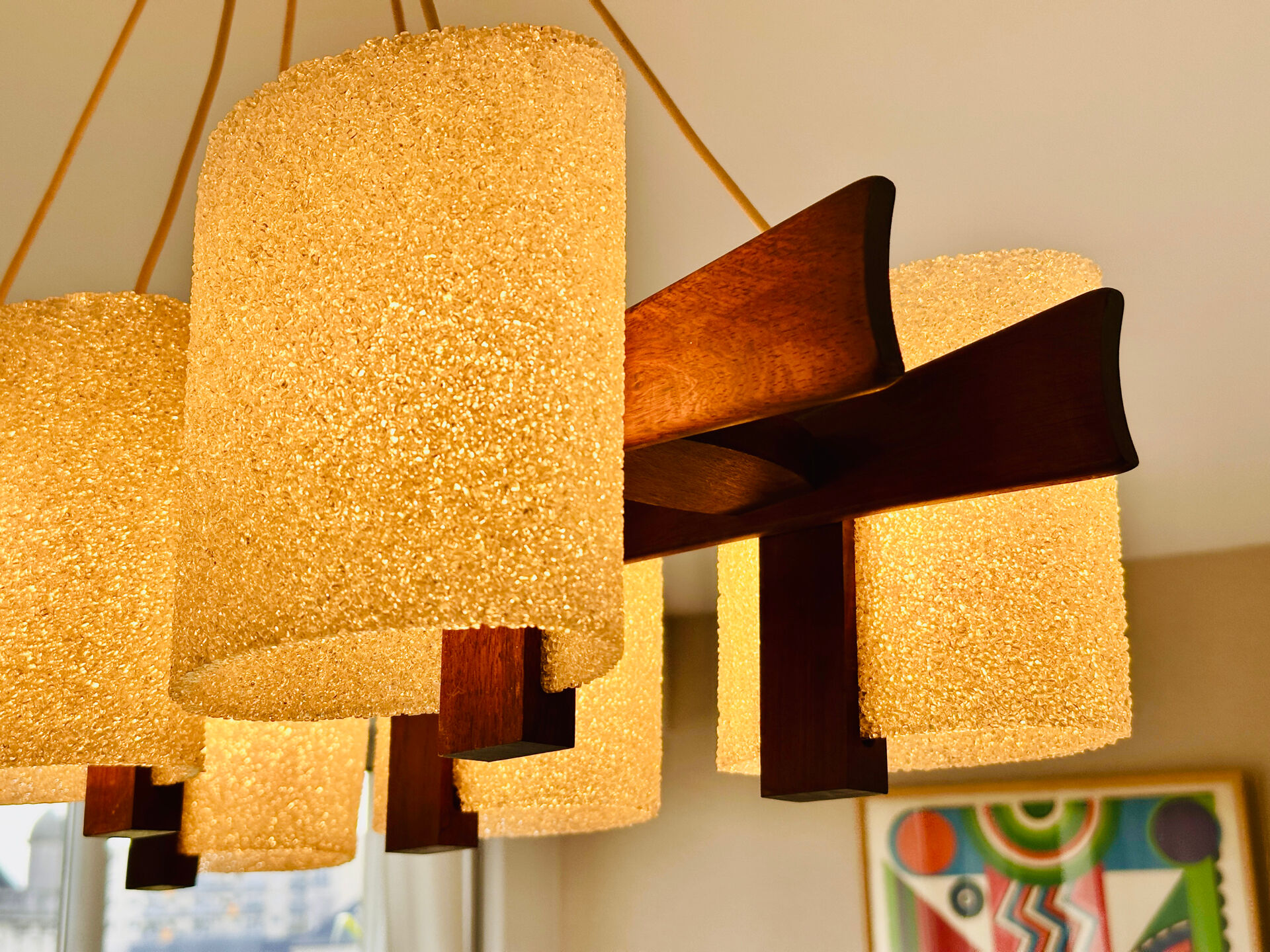 Scandinavian suspension in teak and acrylic Perspex from the 1960s.