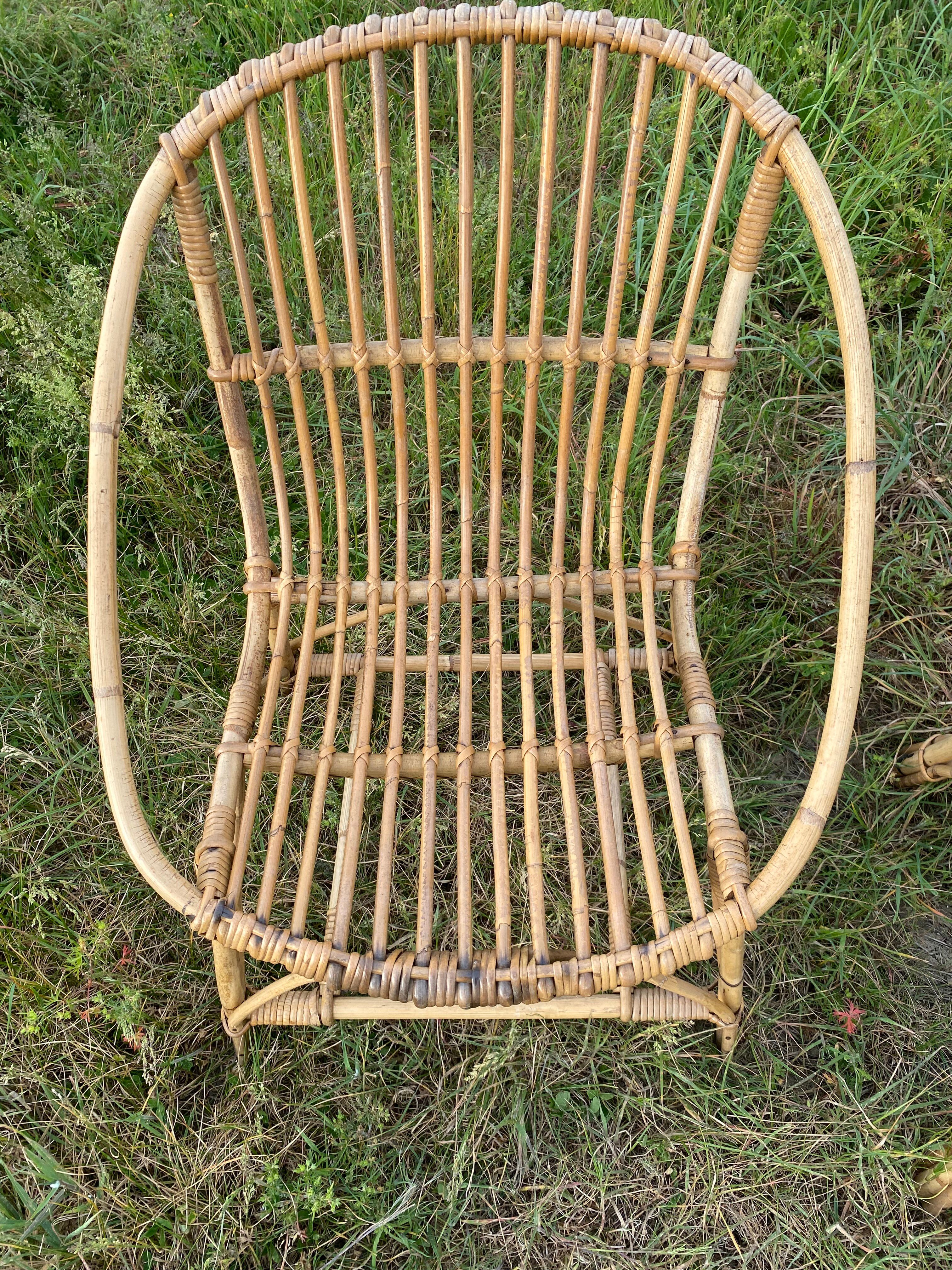Pair of rattan armchairs