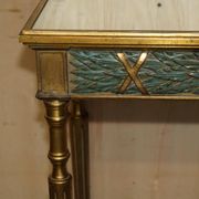 Italian vintage console with a glass mirror top.