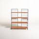 Scandinavian Freestanding Teak and Metal Bookcase, 1960s