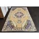 1970s Vintage Turkish Oushak Handmade Wool Cotton Brown Area Rug 135x238