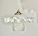 Opaline scalloped pendant light and Art Deco tulip