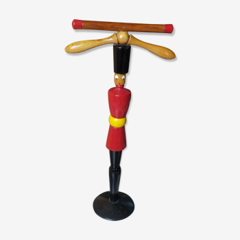 Wooden multicolored soldier's chamber valet
