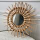 Sun mirror in rattan and bamboo 60s