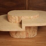 Coffee table with travertine veneer by Maitland-smith, 1970s