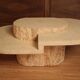 Table basse avec placage en travertin de maitland-smith, 1970s