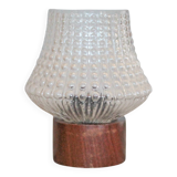 Vintage table lamp, Philips lamp, wood and glass lamp