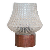Lampe de table Philips vintage en bois et verre
