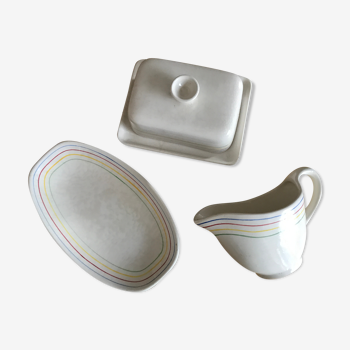 Butter ravier set and vintage longchamp pottery