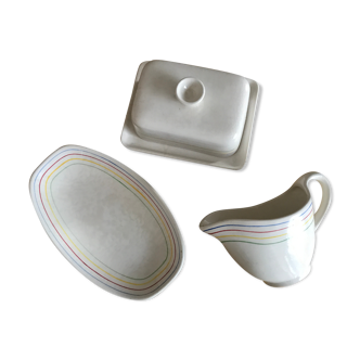 Butter ravier set and vintage longchamp pottery