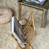 Vintage rattan magazine holder
