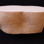 Spiral, designer coffee table with stone effect, unique handmade creation.