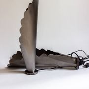 Pair of brushed steel lamps⎮60s, 70s