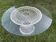 Russell Woodward garden table, fibreglass woven.