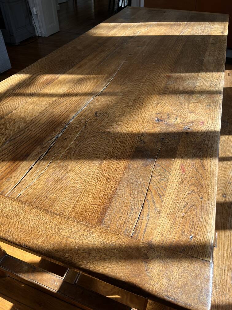 Solid oak farm table for 6 - 8 people