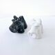 Black And White Scottish Terrier Dog Ceramic Salt And Pepper Shakers