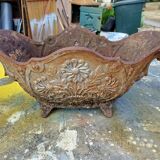 Pair of enamelled cast iron planters from 1900 from Charleville-Mézières