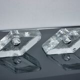 Pair of icicle candlesticks, Murano glass, Italy, 1970