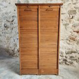 Meuble classeur ancien à rideaux – Années 1920/30 – Hêtre