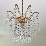 Superb bronze chandelier and Crystal pendants