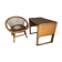 Bureau enfant en rotin avec son fauteuil