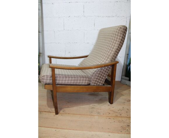 Fauteuil vintage scandinave - dossier inclinable | Selency