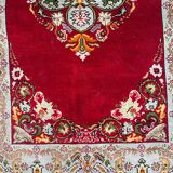 Vintage Turkish silk carpet handmade 74x146 cm