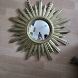 Miroir soleil en bois