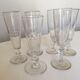 Set of 6 assorted champagne flutes late 19th century cut with cut-offs