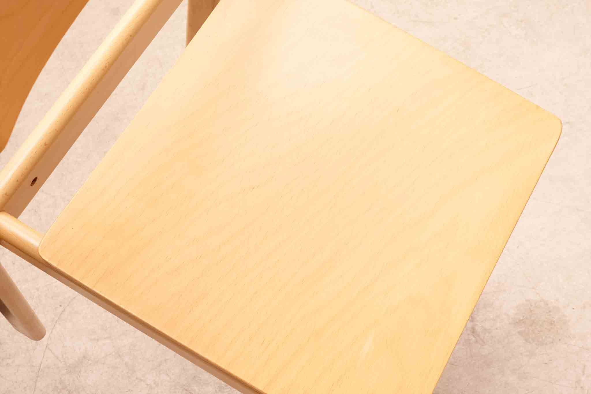 70s bentwood stacking chair in beech stain