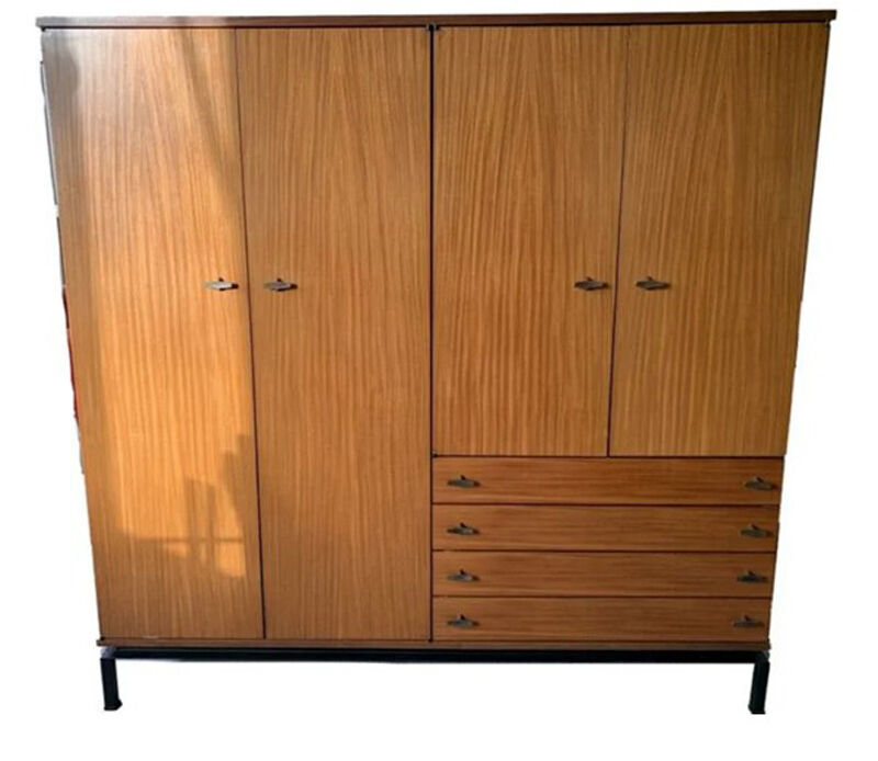 Marcel Gascoin vintage teak storage cabinet Alvéole edition, Circa 1950.