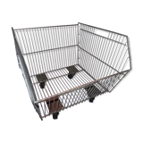 Metal grocery shelf on wheels