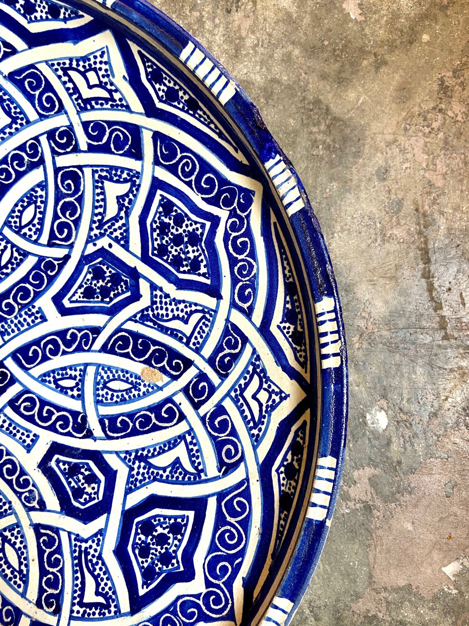 Blue glazed ceramic bowl