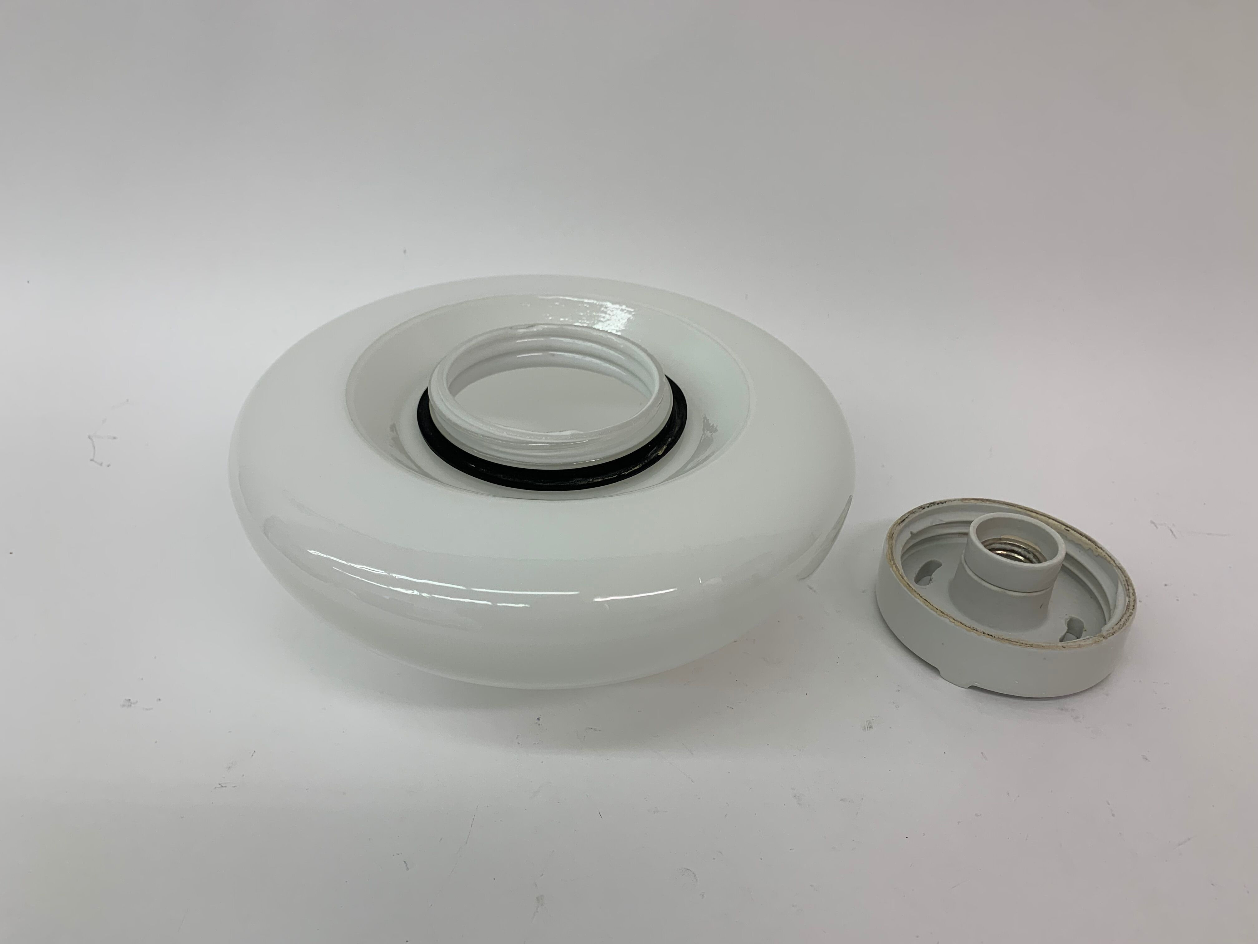 Glass 961 Ceiling or Wall Lamp by Wilhelm Wagenfeld for Lindner, 1950s