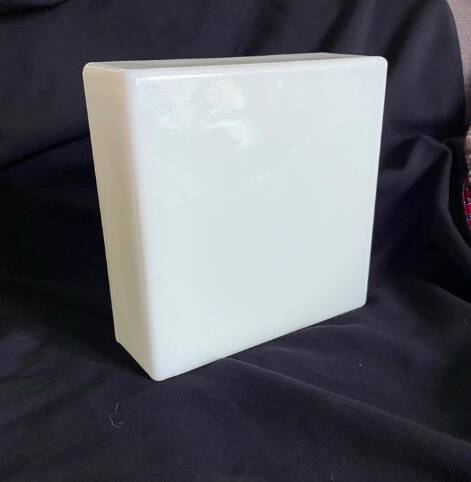 Square vintage opaline ceiling light fixture