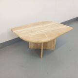 Table basse vintage en travertin des années 70