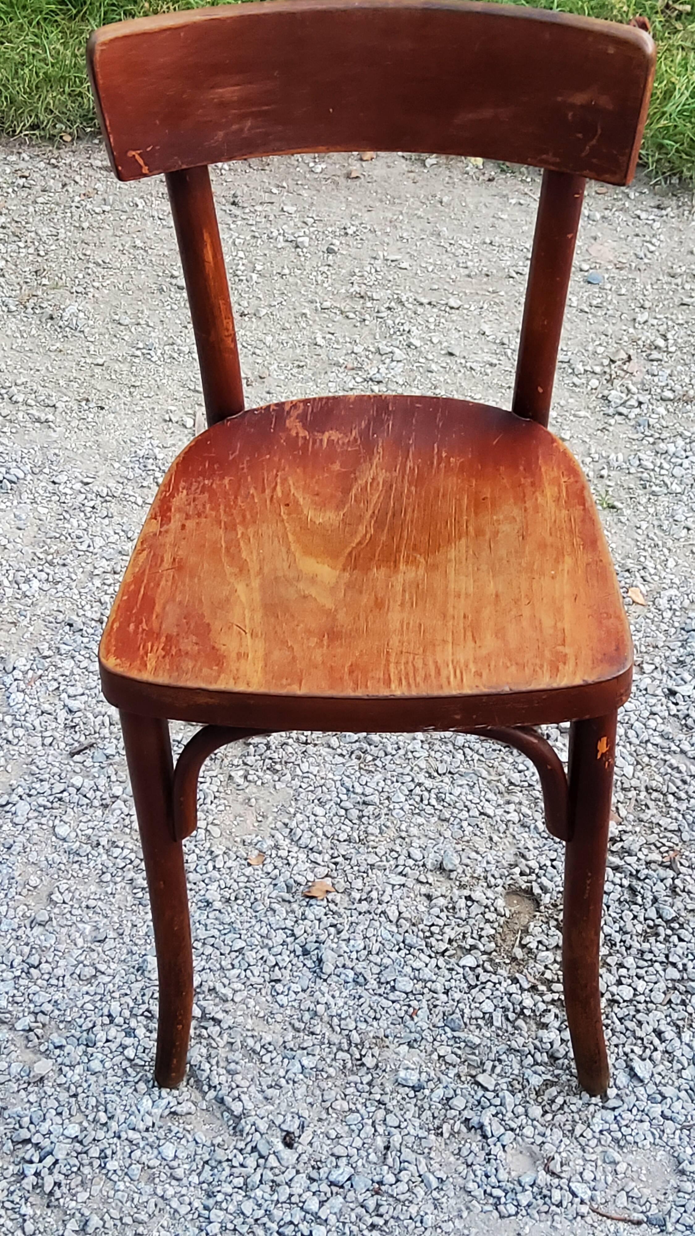 Set of 5 Stella Thonet bistro chairs from the 1950s