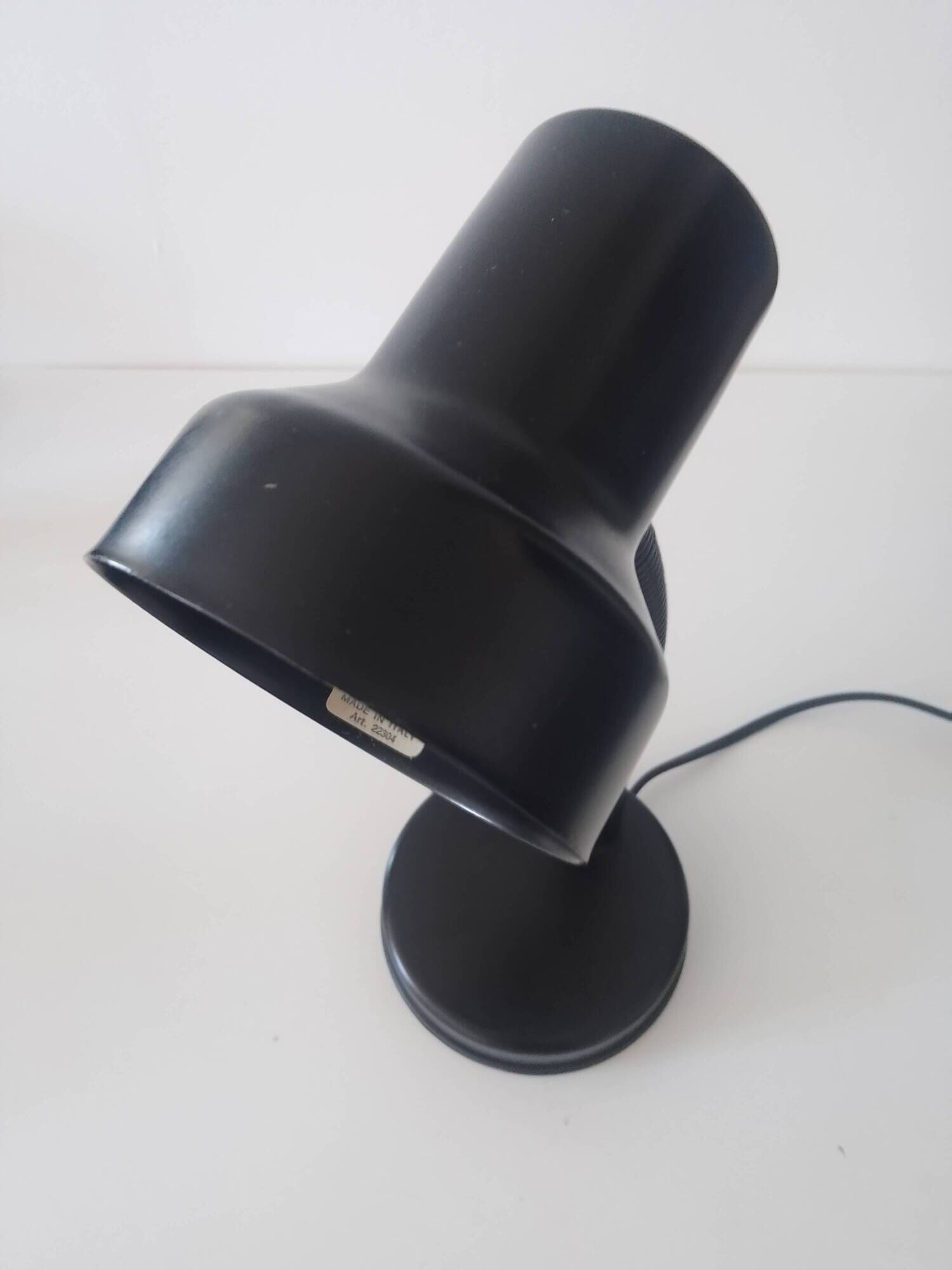 Brama desk lamp black metal flexible arm Italy vintage 70s