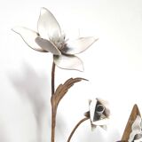 Wall lamp flowers metal white and golden Masca Italy