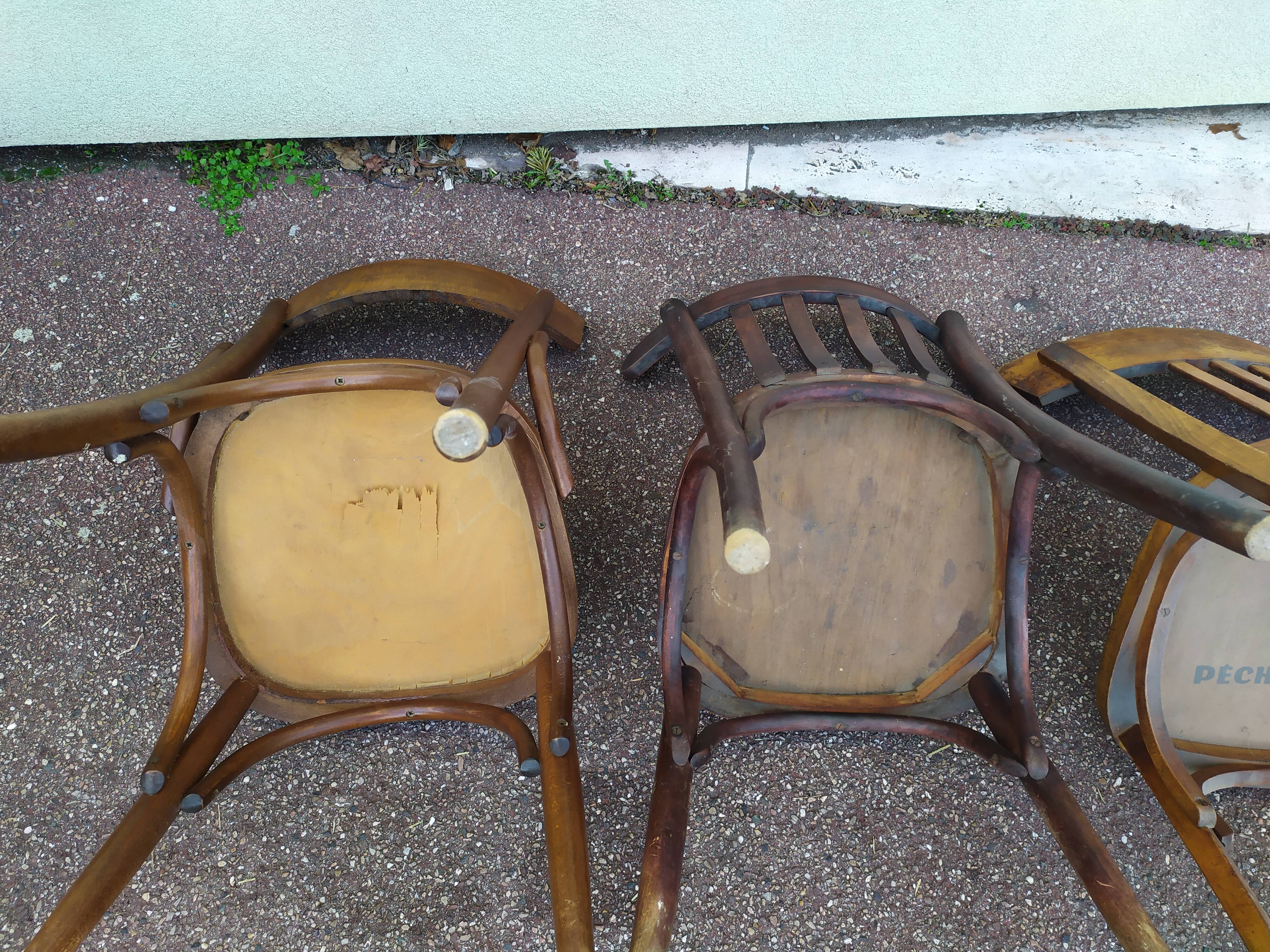 Ensemble de 4 chaises de bistrot - vintage - bar