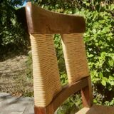 Série de 4 chaises Paillées 1970