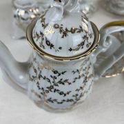 Antique coffee service in fine gilded porcelain – for 6 people – Vintage
