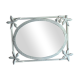 Miroir en bois ovale 35x44cm