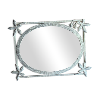 Oval wooden mirror 35x44cm