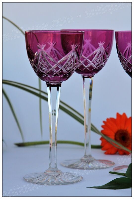 Set of 6 wine glasses from the Rhine Roemer Baccarat Crystal model S1132