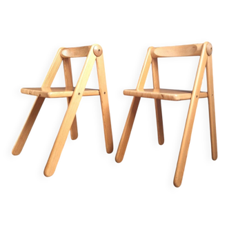 Paire de chaises Pierre Grosjean, meubles sièges vintage