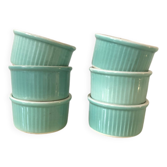 Sarreguemines Celadon earthenware ramekins