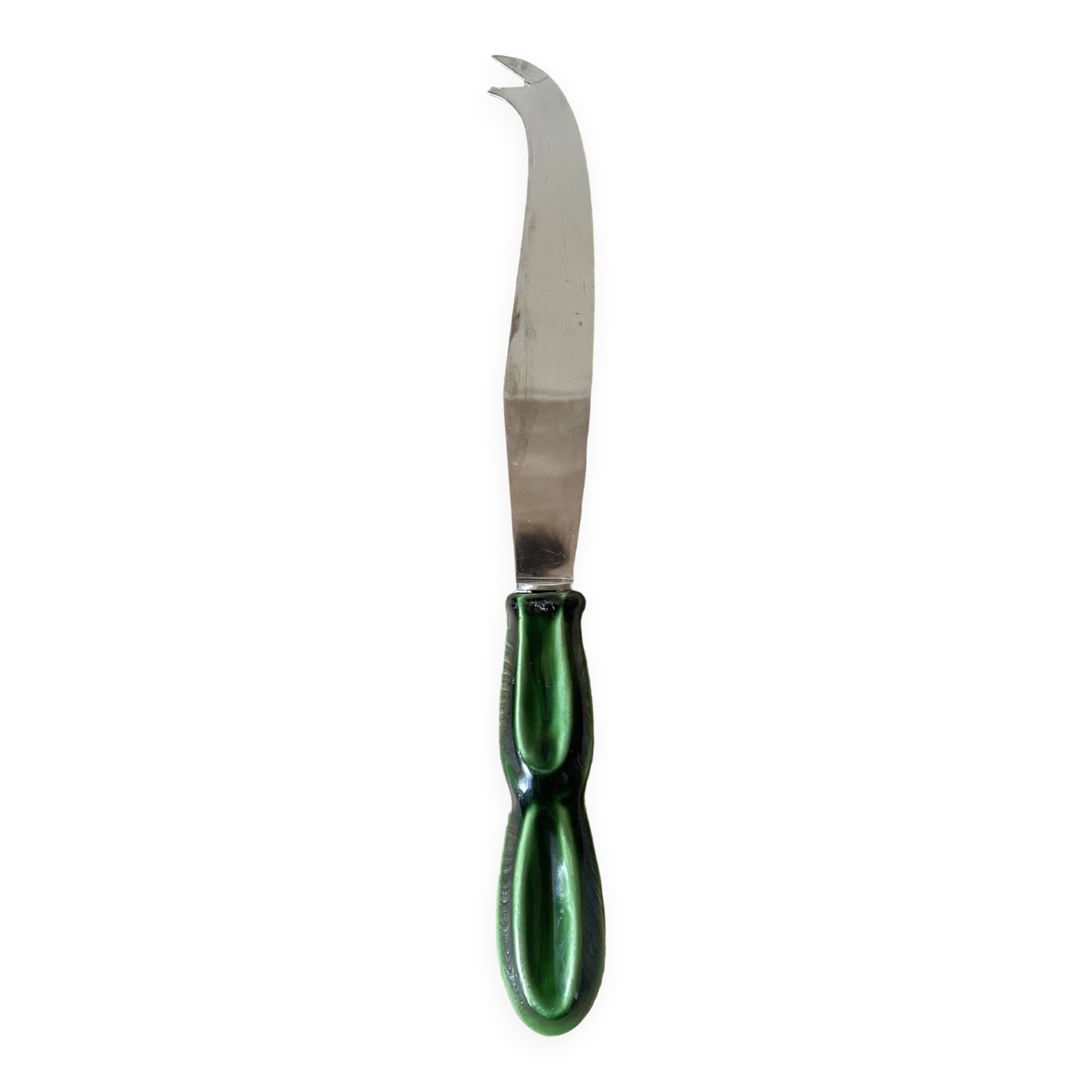 Stainless steel and ceramic cheese knife