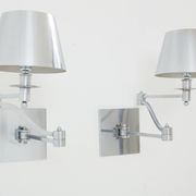 Pair of Maison Charles adjustable brushed steel wall lights circa 1960